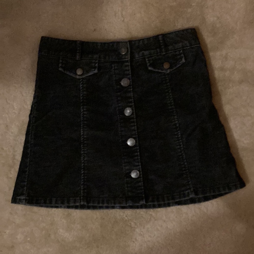 Urban Outfitters BDG Corduroy Button Front Skirt Black